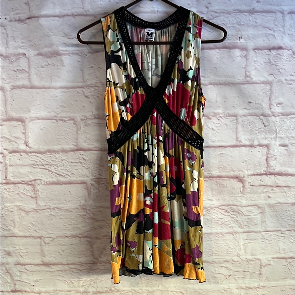 Missori Floral Sleeveless Dress Liner Black Mesh Stretch